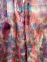Load image into Gallery viewer, Hand Dyed Silk Neck Scarf in Red Blue Burgundy Cream by Designer Silk Artist
