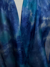 Load image into Gallery viewer, Hand Dyed Long Silk Scarf in Shades of Blue Cobalt Azure Navy
