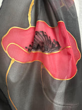 Load image into Gallery viewer, Poppies Design Long Scarf : Hand Painted Silk
