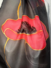 Load image into Gallery viewer, Poppies Design Long Scarf : Hand Painted Silk
