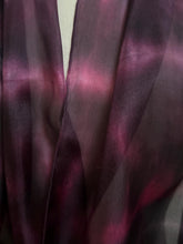 Load image into Gallery viewer, Hand Dyed Silk Neck Scarf in Burgundy Clover Pink by Designer Silk Artist
