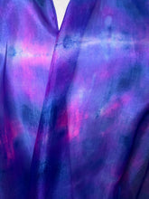 Load image into Gallery viewer, Hand Dyed Silk Neck Scarf in Royal Blue Navy Cerise by Designer Silk Artist
