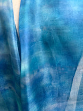 Load image into Gallery viewer, Hand Dyed Long Silk Scarf in Light Blues by Designer Silk Artist
