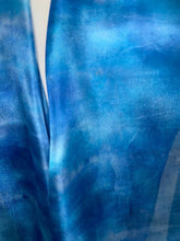 Load image into Gallery viewer, Hand Dyed Long Silk Scarf in Light Blues by Designer Silk Artist
