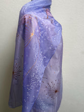 Load image into Gallery viewer, Seed Heads Design XL Long Scarf : Hand Painted Silk in Lilac and Copper
