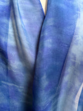 Load image into Gallery viewer, Hand Dyed Silk Neck Scarf in Bluebell Light Blue by Designer Silk Artist
