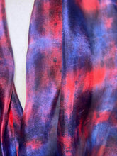 Load image into Gallery viewer, Hand Dyed Silk Neck Scarf in Poppy Red Navy Blue by Designer Silk Artist
