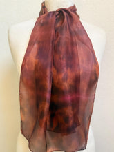 Load image into Gallery viewer, Hand Dyed Silk Neck Scarf in Espresso Caramel Brown by Designer Silk Artist
