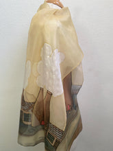 Load image into Gallery viewer, Potteries Design X Long Silk Scarf in Sepia Cream : Hand Painted Silk

