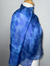 Load image into Gallery viewer, Hand Dyed Silk Neck Scarf in Bluebell Light Blue by Designer Silk Artist
