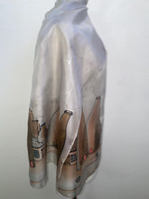 Load image into Gallery viewer, Potteries Design X Long Silk Scarf in Greys : Hand Painted Silk
