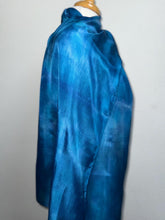 Load image into Gallery viewer, Hand Dyed Long Silk Scarf in Mediterranean Blues by Designer Silk Artist
