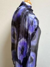 Load image into Gallery viewer, Hand Dyed Long Silk Scarf in Lilac Charcoal Grey by Designer Silk Artist
