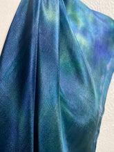 Load image into Gallery viewer, Hand Dyed Silk Square Scarf in Blue Teal Green 90cm Square by Designer Silk Artist
