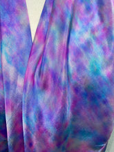 Load image into Gallery viewer, Hand Dyed Square Silk Scarf in Shades of Blue &amp; Pink by Designer Silk Artist
