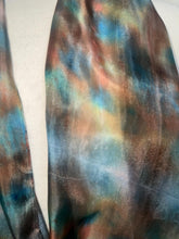 Load image into Gallery viewer, Hand Dyed Silk Small Neck Scarf in Teal Brown Green by Designer Silk Artist
