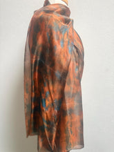 Load image into Gallery viewer, Hand Dyed Long Silk Scarf in Greens and Tan
