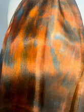 Load image into Gallery viewer, Hand Dyed Long Silk Scarf in Greens and Tan
