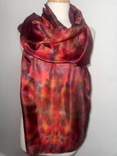 Load image into Gallery viewer, Hand Dyed Long Silk Scarf in Rainbow Shades
