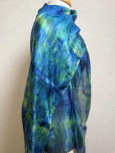Load image into Gallery viewer, Hand Dyed Long Silk Scarf in Green Lime and Lemon
