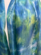 Load image into Gallery viewer, Hand Dyed Long Silk Scarf in Purple Dark Red Blue
