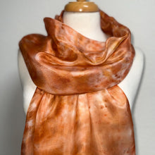 Load image into Gallery viewer, Hand Dyed Long Silk Scarf in Shades of Blue Charcoal Light Blue

