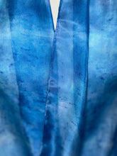 Load image into Gallery viewer, Hand Dyed Silk Neck Scarf in Blue Azure Light Navy by Designer Silk Artist
