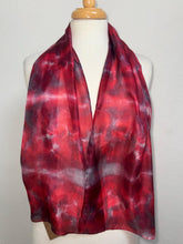 Load image into Gallery viewer, Hand Dyed Silk Neck Scarf in Dark Cherry Burgundy Red by Designer Silk Artist
