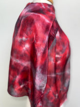 Load image into Gallery viewer, Hand Dyed Silk Neck Scarf in Dark Cherry Burgundy Red by Designer Silk Artist
