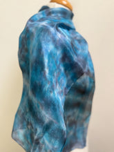 Load image into Gallery viewer, Hand Dyed Silk Neck Scarf in Purple Blue Pink by Designer Silk Artist
