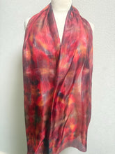 Load image into Gallery viewer, Hand Dyed Long Silk Scarf in Rainbow Shades
