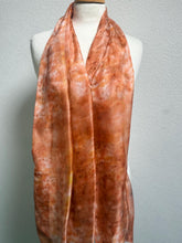 Load image into Gallery viewer, Hand Dyed Long Silk Scarf in Shades of Blue Charcoal Light Blue
