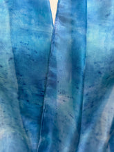 Load image into Gallery viewer, Hand Dyed Silk Neck Scarf in Blue Azure Light Navy by Designer Silk Artist
