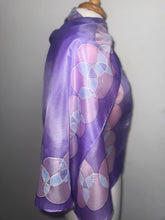 Load image into Gallery viewer, Bubbles Design Silk Long Scarf in Lilac : Hand Painted by Designer Silk Artist
