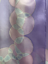 Load image into Gallery viewer, Bubbles Design Silk Long Scarf in Lilac : Hand Painted by Designer Silk Artist
