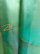 Load image into Gallery viewer, Abstract Design Silk Long Scarf in Shades of Green : Hand Painted by Designer Silk Artist
