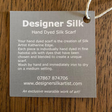 Load image into Gallery viewer, Hand Dyed Square Silk Scarf in Shades of Blue by Designer Silk Artist
