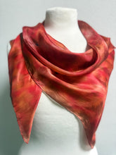 Load image into Gallery viewer, Hand Dyed Square Silk Scarf in Autumn Shades by Designer Silk Artist
