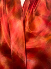 Load image into Gallery viewer, Hand Dyed Square Silk Scarf in Autumn Shades by Designer Silk Artist
