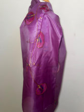 Load image into Gallery viewer, Sweet Peas Design X Long Silk Scarf : Hand Painted Silk in Clover Pink Red Navy
