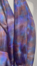 Load and play video in Gallery viewer, Hand Dyed Long Silk in Brown Purple Blue by Designer Silk Artist
