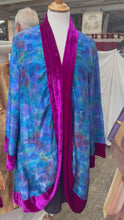 Load and play video in Gallery viewer, Hand Painted &amp; Dyed Silk Hydrangeas Jacket by Designer Silk
