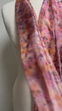 Load and play video in Gallery viewer, Hand Dyed Long Silk Scarf in Pink Grey Blush Orange
