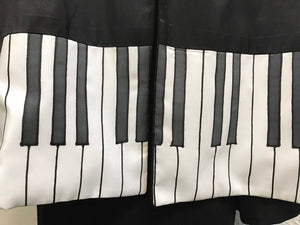 Hand Painted Silk Music Piano Keyboard Reversible Jacket by Designer Silk