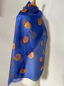 Sweet Peas Design X Long Silk Scarf : Hand Painted Silk