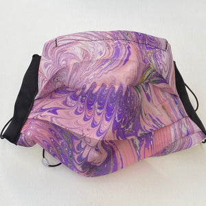 Blush and Purple Marbled Silk Face Covering/Mask
