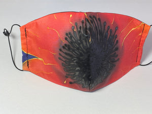 Poppy Design Hand Painted Silk Face Covering/Mask