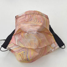 Load image into Gallery viewer, Lemon and Peach Marbled Silk Face Covering/Mask
