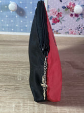 Load image into Gallery viewer, Paw Prints Cosmetics Purse in Red : Hand Painted Silk
