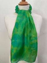 Load image into Gallery viewer, Hand Dyed Silk Neck Scarf in Greens
